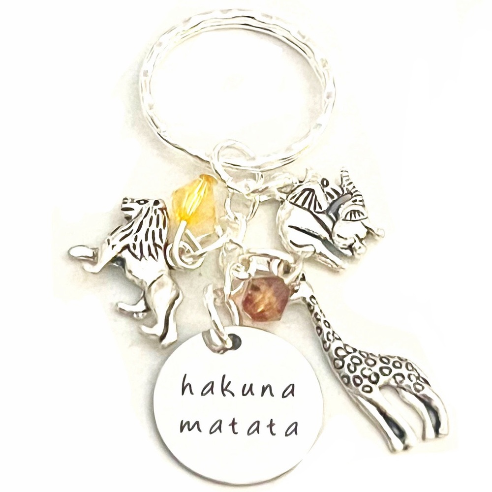 *NEW* Hakuna Matata Silver Charm Keychain Lion King